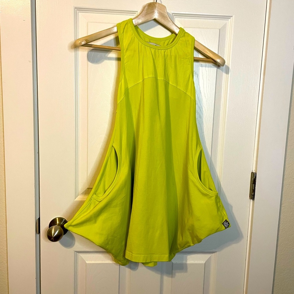Kid Cute Ture bright lime green sleeveless dress w/ bow & ruffle back sz 10